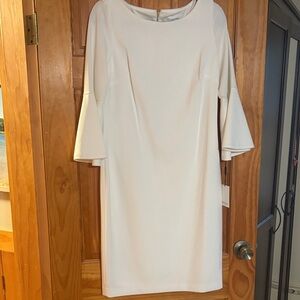 Calvin Klein White Long Sleeve Dress